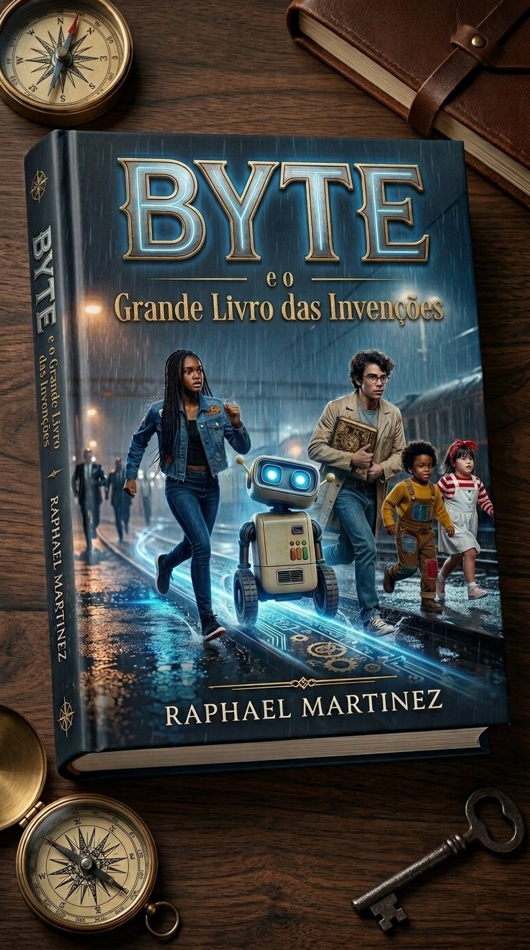 Capa do livro Byte e o Grande Livro das Invenções, de Raphael Martinez